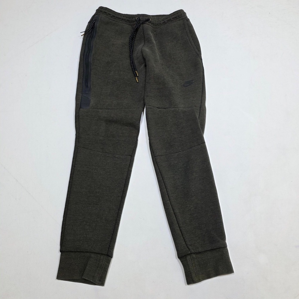Nike Tech Fleece Joggers Mens Small Dark Green Heather Tapered Sweatpants Jogger